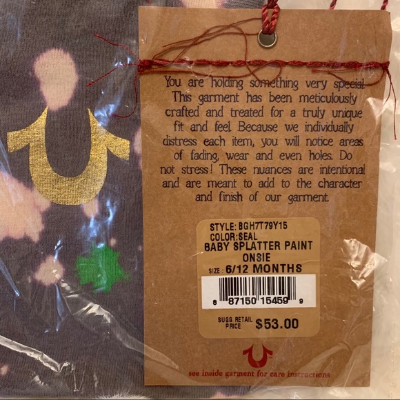 🌟HP🌟Authentic True Religion SplatterPaint Onesie - Picture 5 of 5